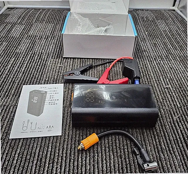 TY-002 Car Jump Starter Compressor Booster Black For Car Motorcycle Bike